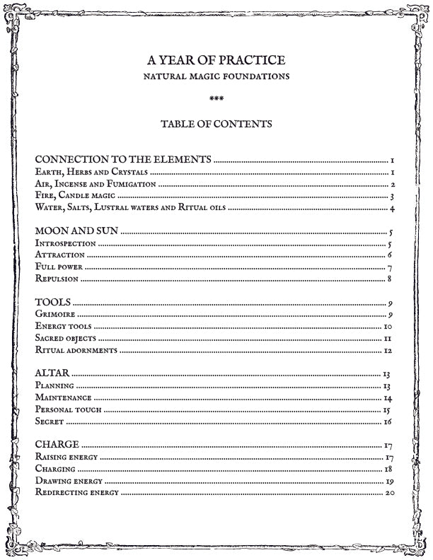 A YEAR OF PRACTICE: Natural magic foundations