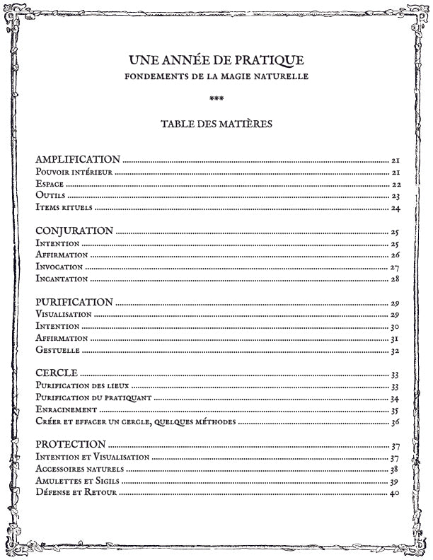 UNE ANNÉE DE PRATIQUE: Fondements de la magie naturelle