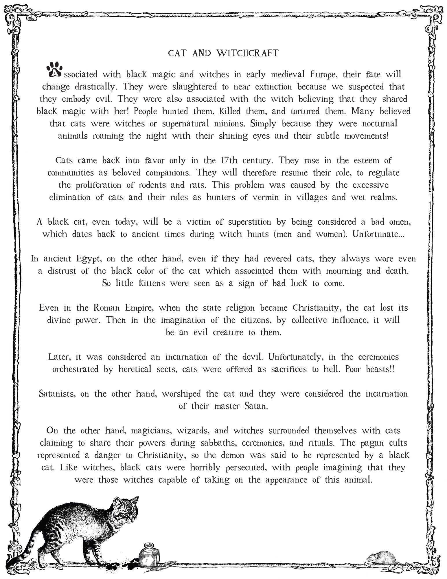 LE CHAT L'HEUREUX GRIMOIRE: Le chat et la sorcellerie