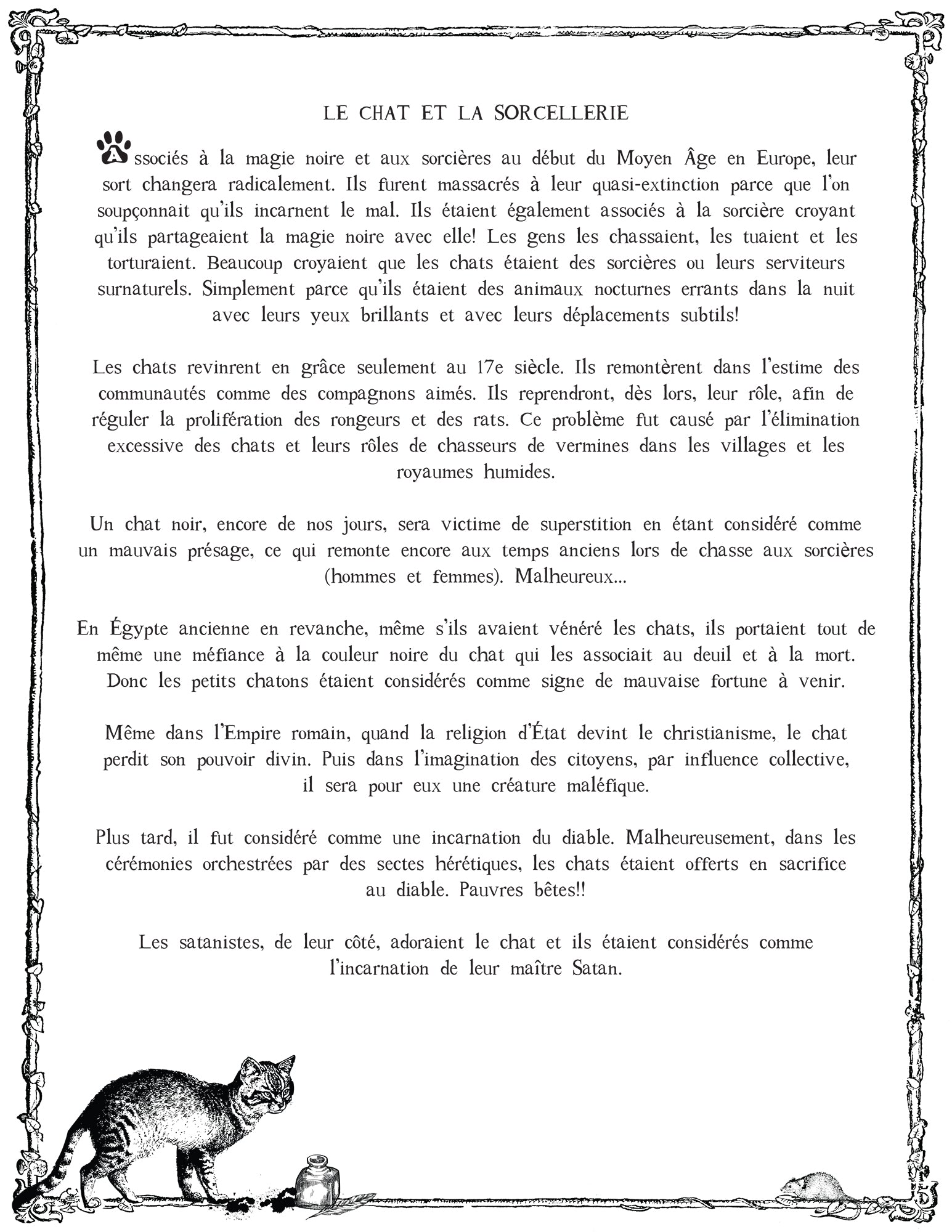 LE CHAT L'HEUREUX GRIMOIRE: Le chat et la sorcellerie