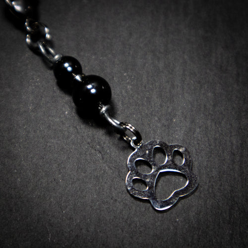 Amulette pour chat HÉMATITE (Patte)