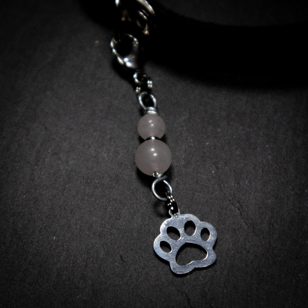 Amulette pour chat QUARTZ ROSE (Patte)