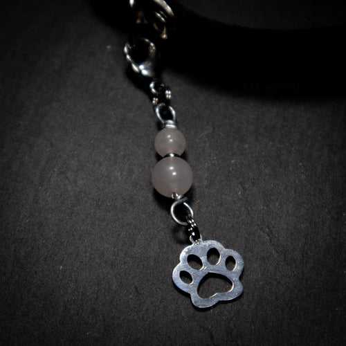 Amulette pour chat QUARTZ ROSE (Patte)