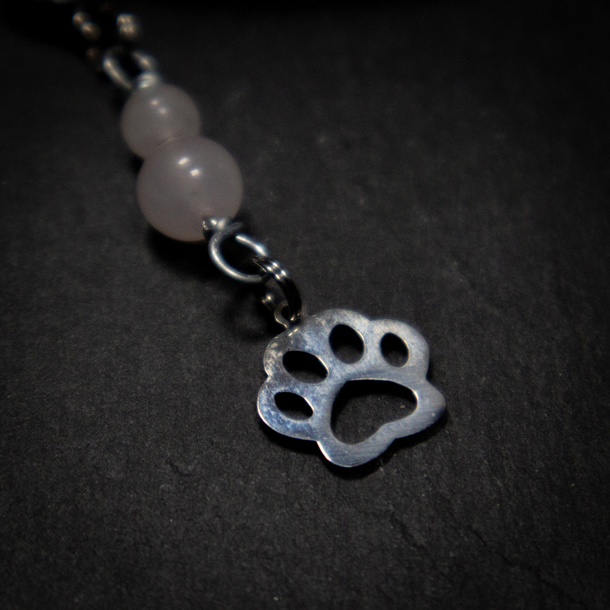 Amulette pour chat QUARTZ ROSE (Patte)