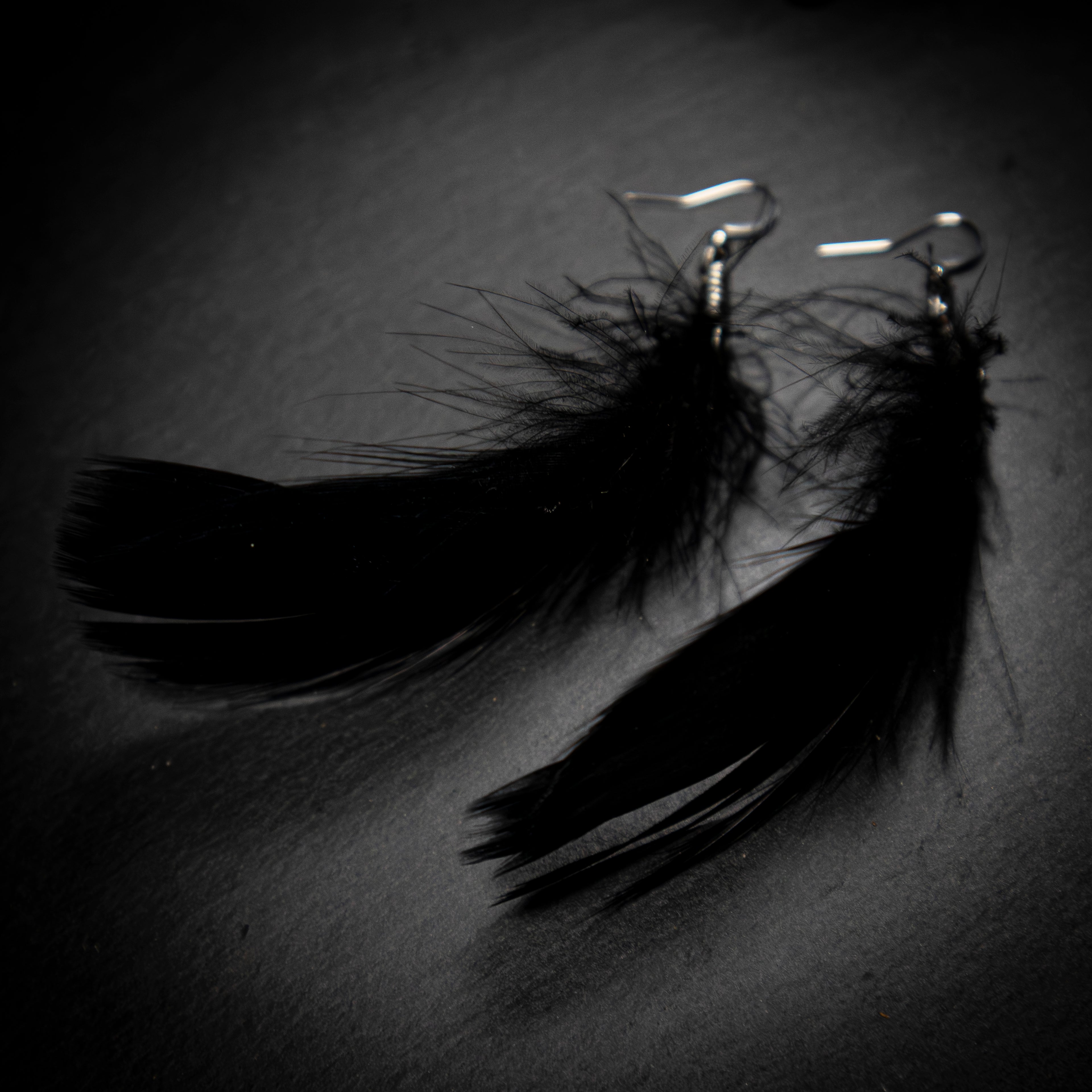 Boucles PLUMES NOIRES SPIRALÉES
