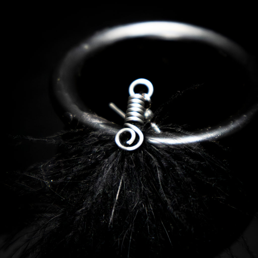 Boucles PLUMES NOIRES SPIRALÉES