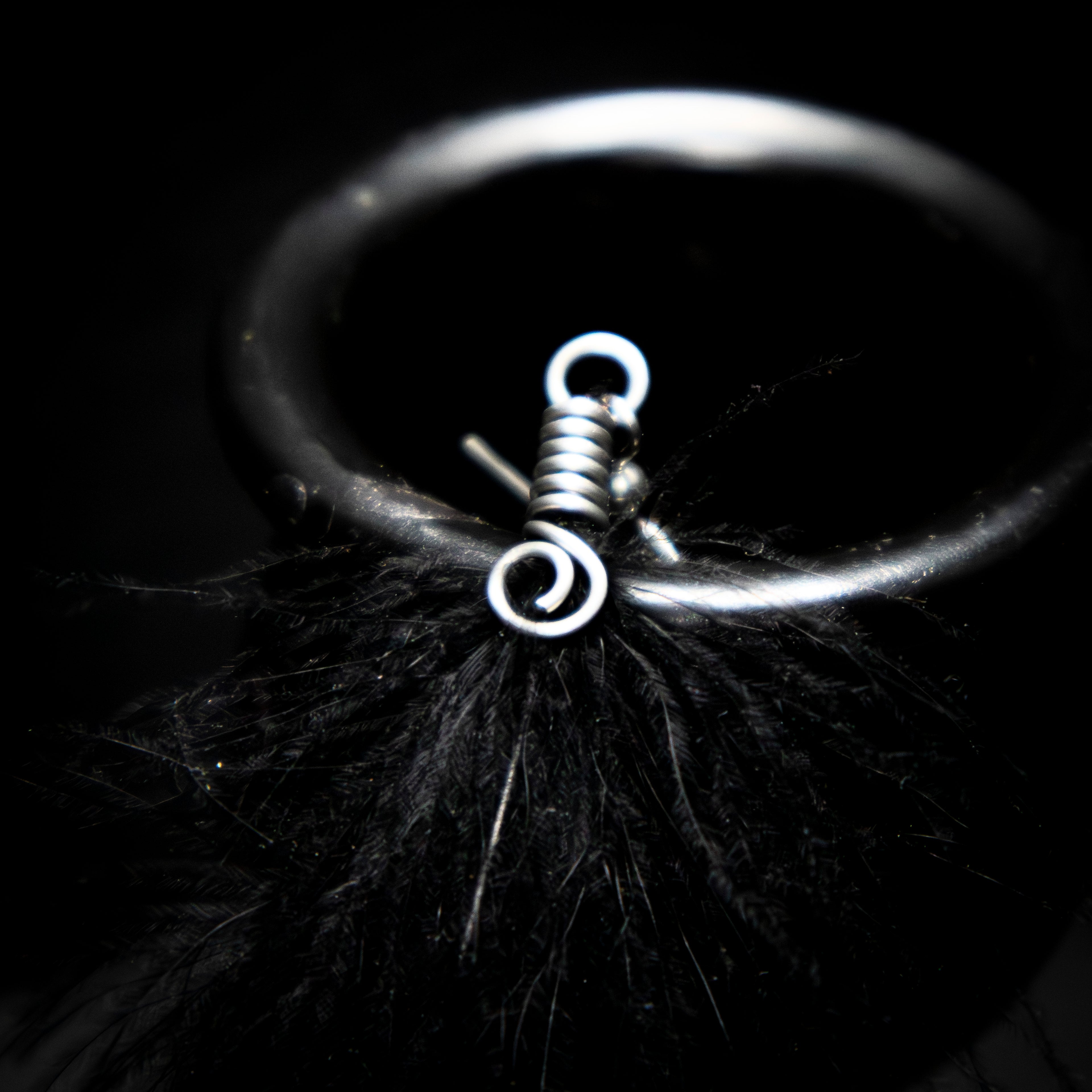 Boucles PLUMES NOIRES SPIRALÉES