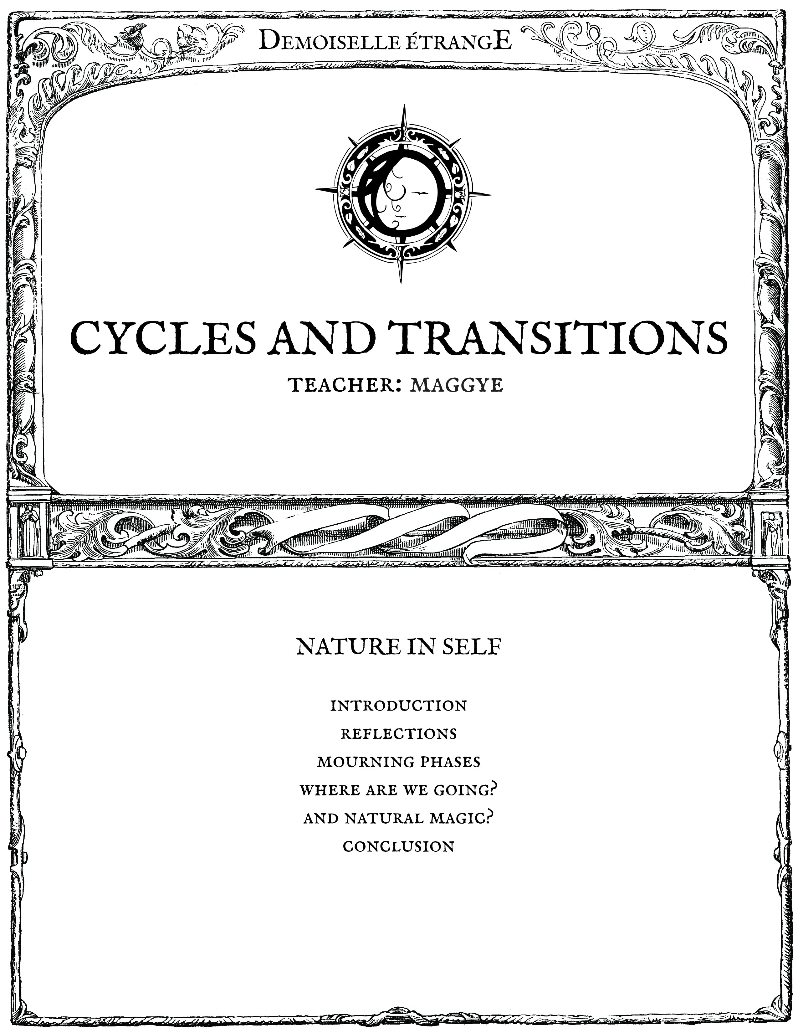 CYCLES ET DÉPARTS : La nature en soi