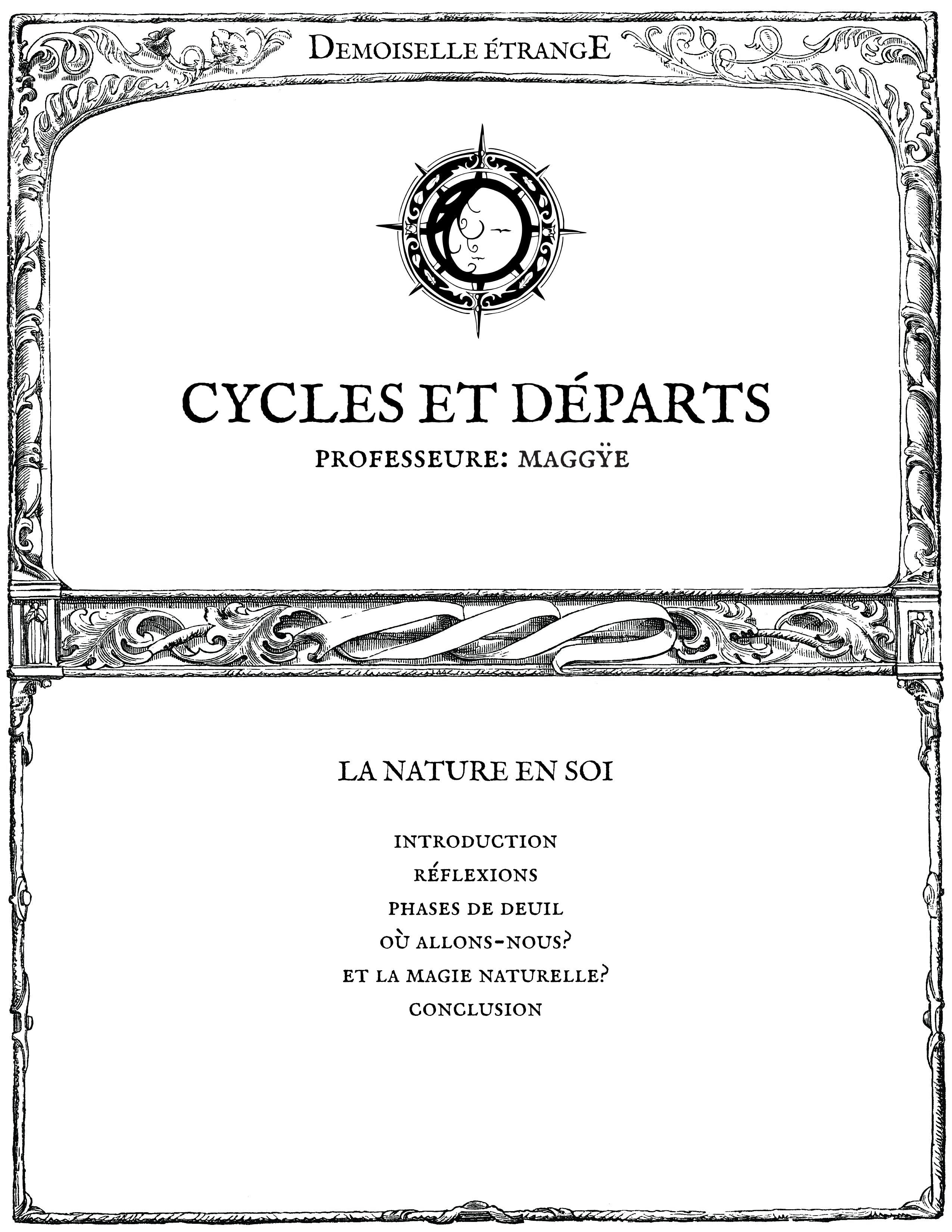 CYCLES ET DÉPARTS : La nature en soi
