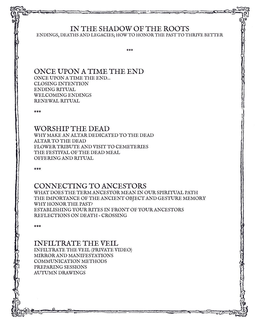 À L'OMBRE DES RACINES: Fins, morts et héritages; comment honorer le passé pour mieux s'épanouir