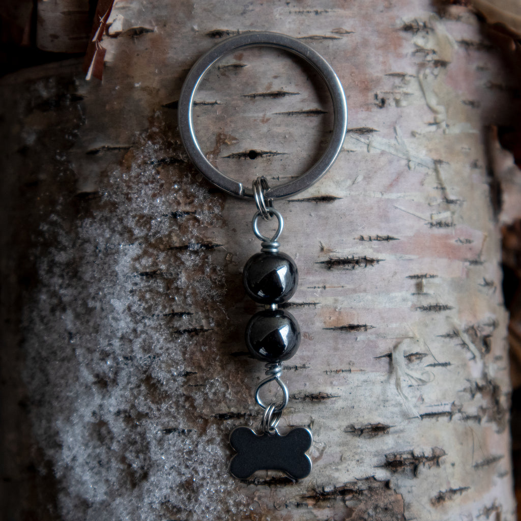 Amulette pour chien HÉMATITE (Os)