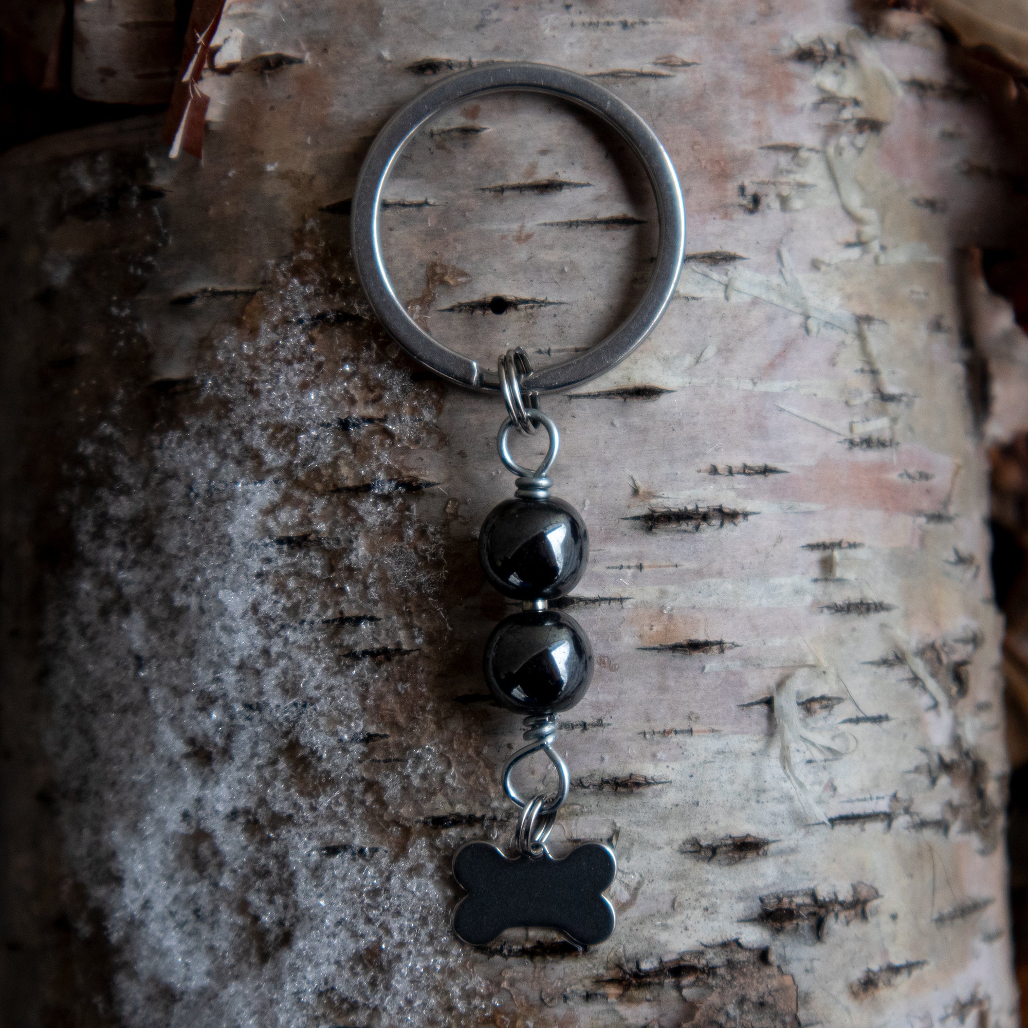 HEMATITE (Bone) Dog Amulet