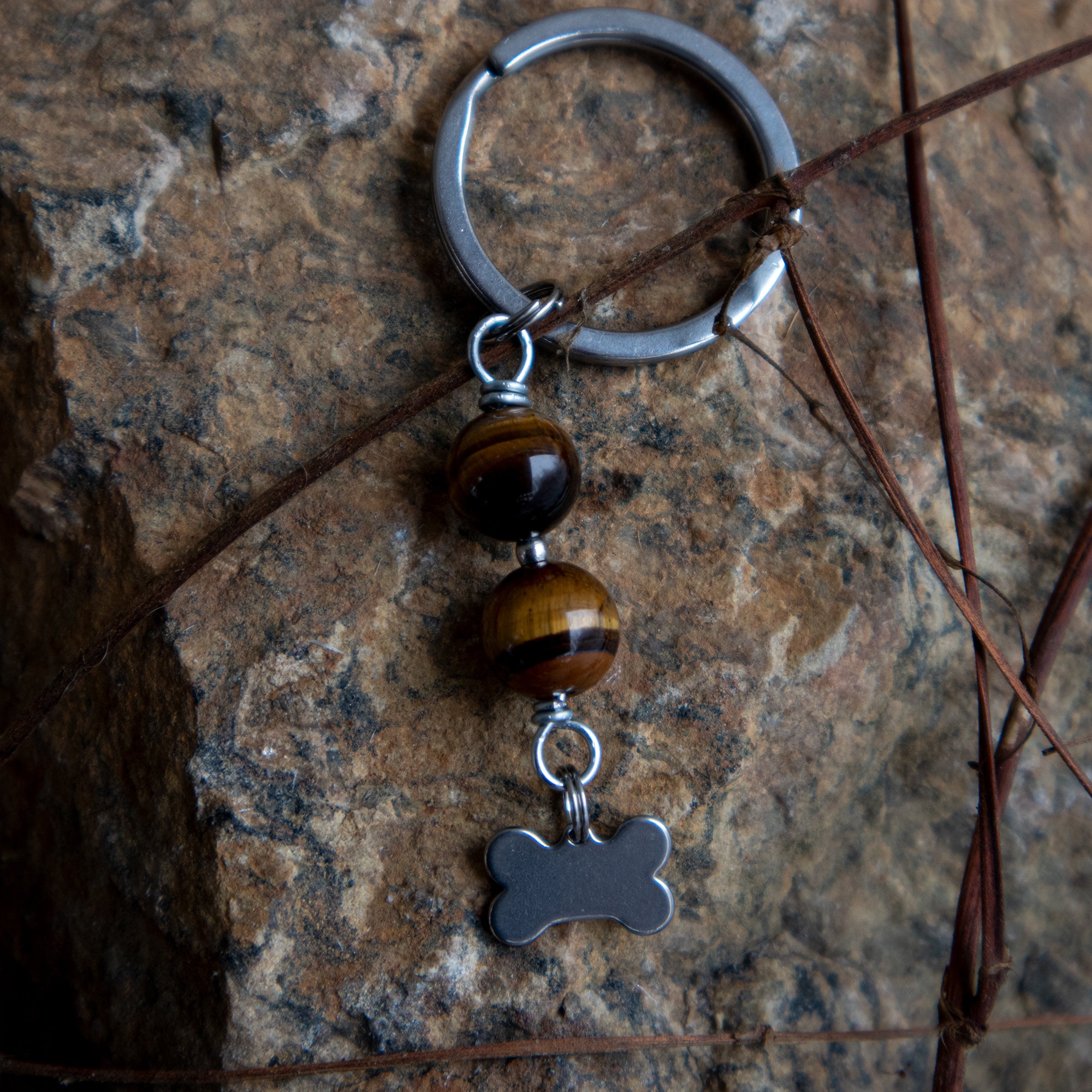 TIGER EYE (Bone) Dog Amulet