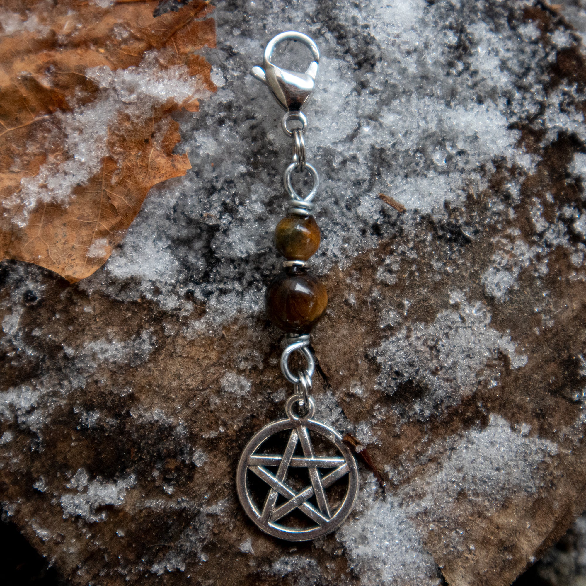 TIGER EYE (Pentagram) Cat Amulet