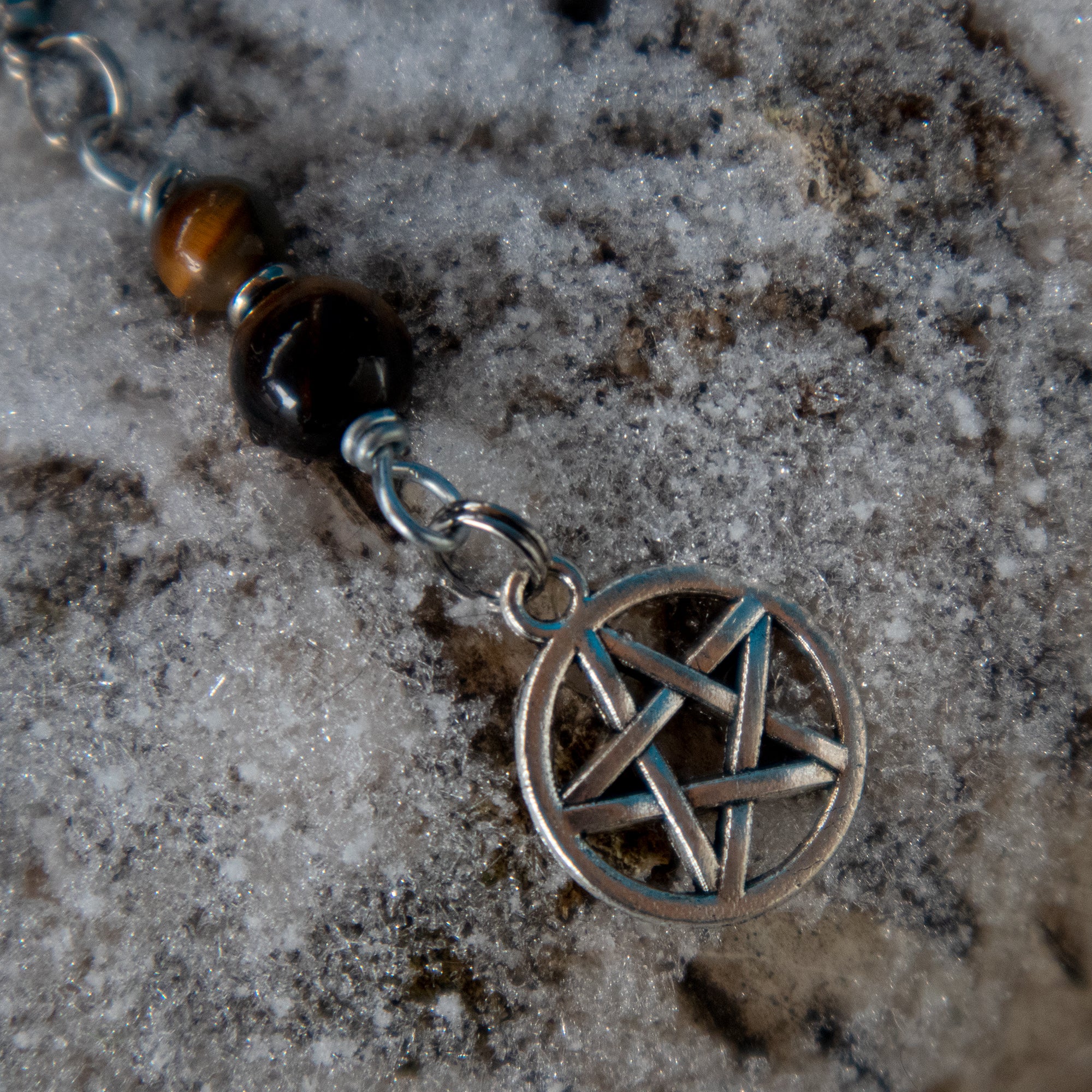 TIGER EYE (Pentagram) Cat Amulet