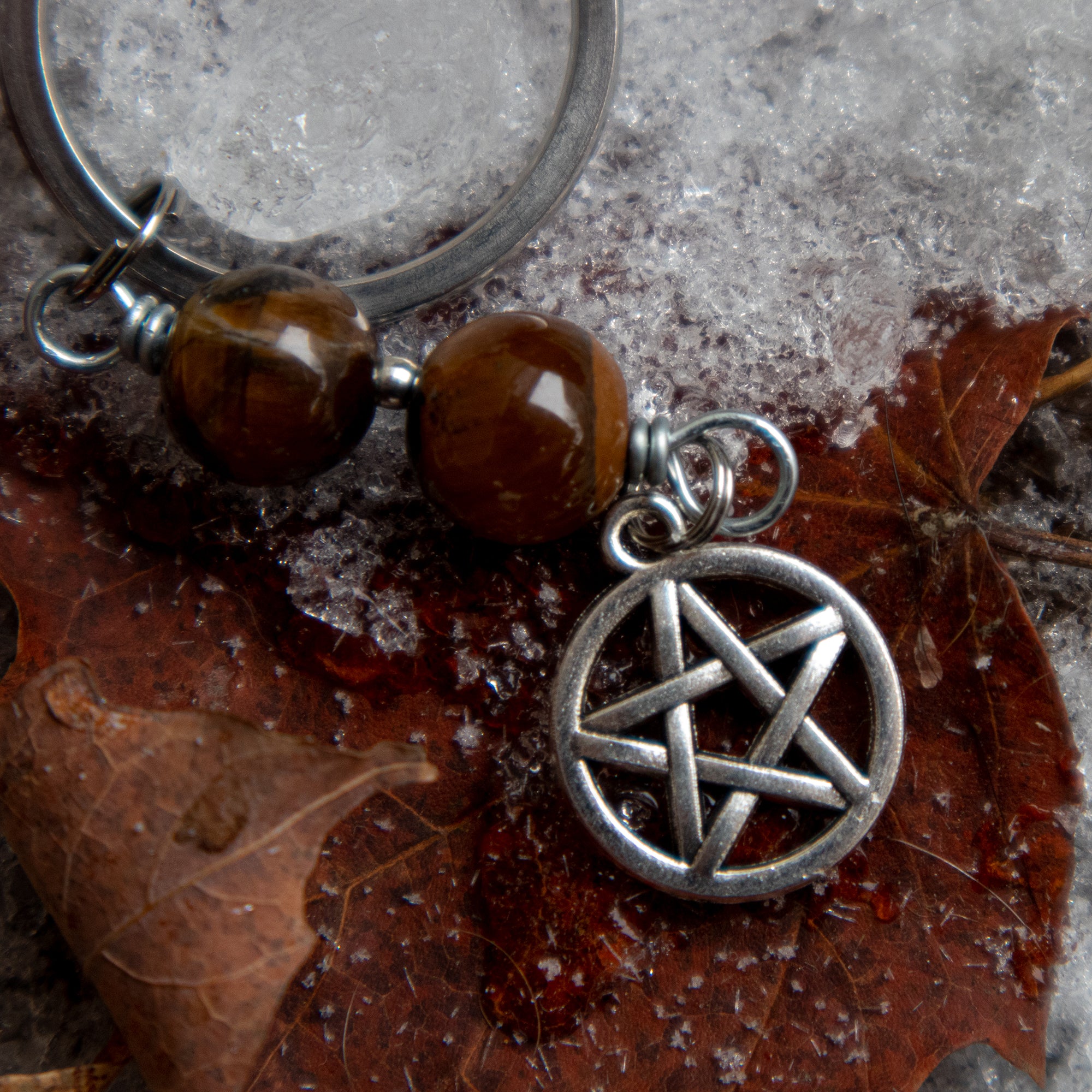 TIGER EYE (Pentagram) Dog Amulet