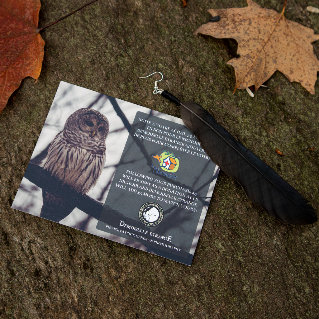 Solo earring CORVUX FEATHER